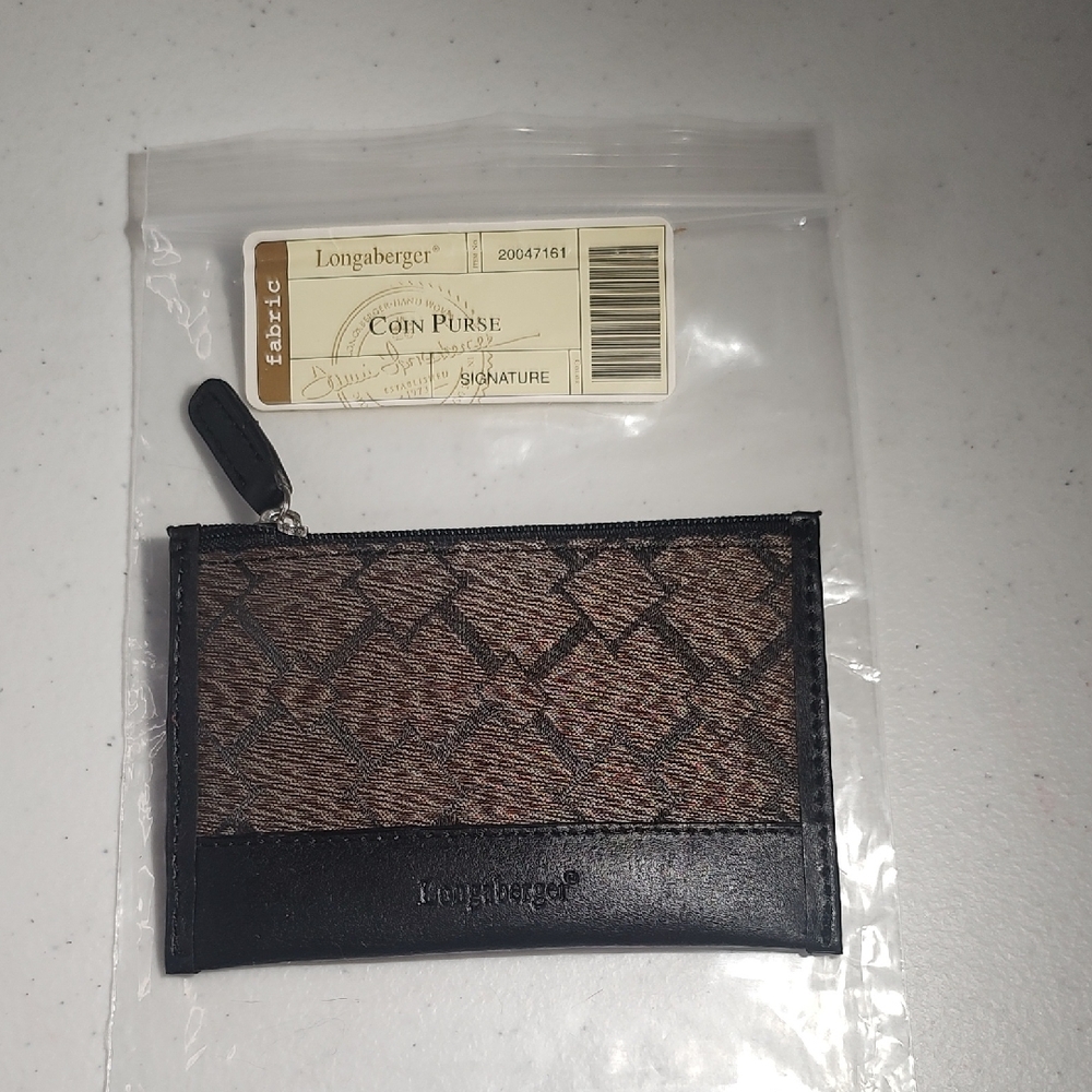 Longaberger Black and Brown Coin Purse